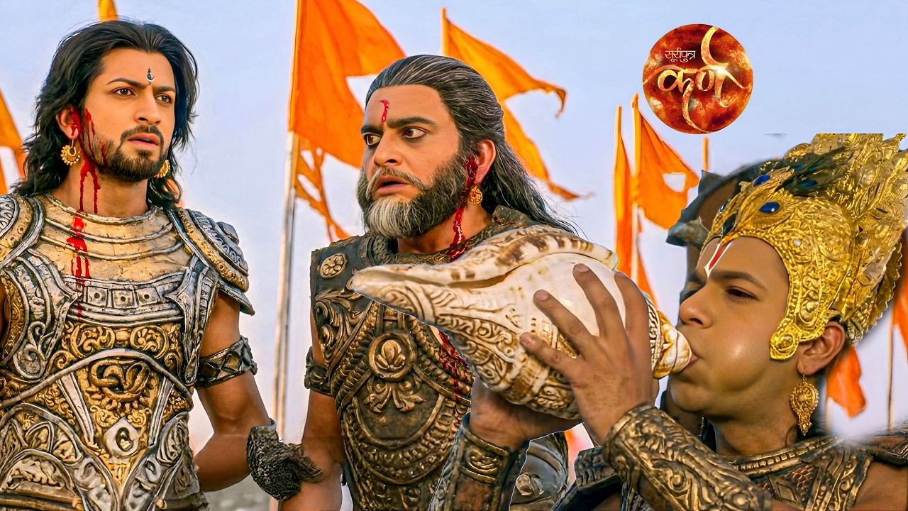 वासुदेव के शंखनाद से बहा दुर्योधन और शकुनि के कानो से लहू  || Suryaputra Karn