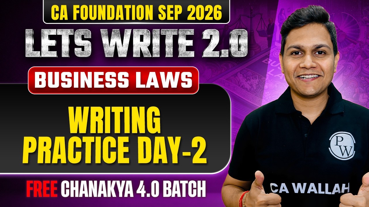 CA Foundation Business Laws: Writing Practice Day-2 | CA Foundation Law | Sep 26 | CA Nikesh Agrawal