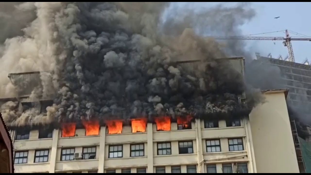 Mumbai fire BREAKS AT GST BHAVAN IN MUMBAI near Greenfield hotel