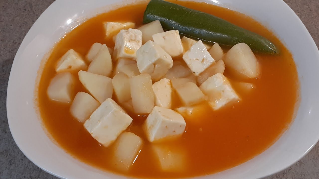 CALDO DE PAPAS CON QUESO/Receta sencilla y económica