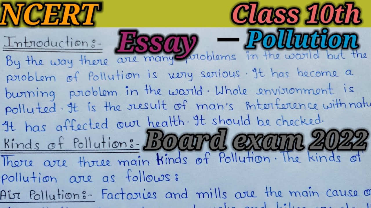 The Problem Of Pollution Essay ln English For 10th Class | प्रदूषण पर निबन्ध |