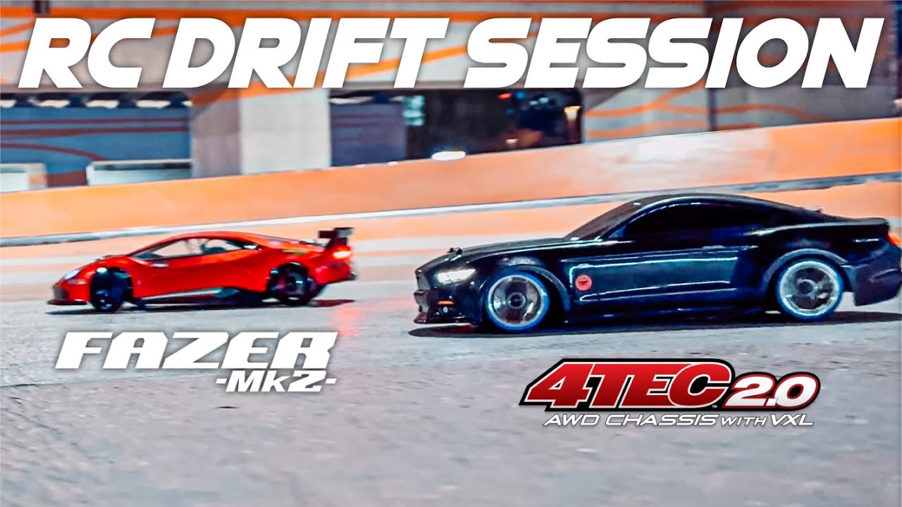 Epic Night Drifting Showdown: Traxxas 4-tec 2.0 & Kyosho Fazer MK2🔥