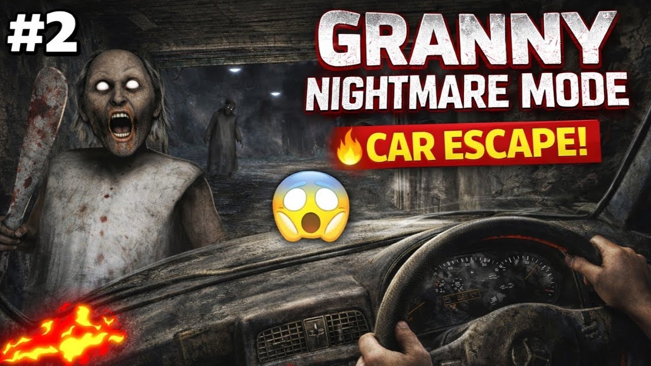 Granny Nightmare Mode Challenge 😱 | Car Escape Mission 😉