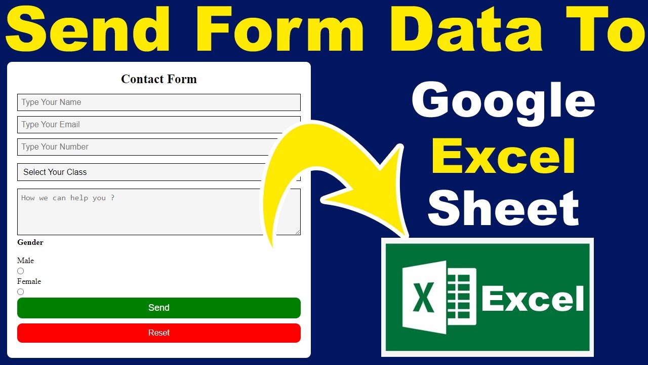 How to send HTML form data to google sheets, how to send form data in excel, Form to excel sheet