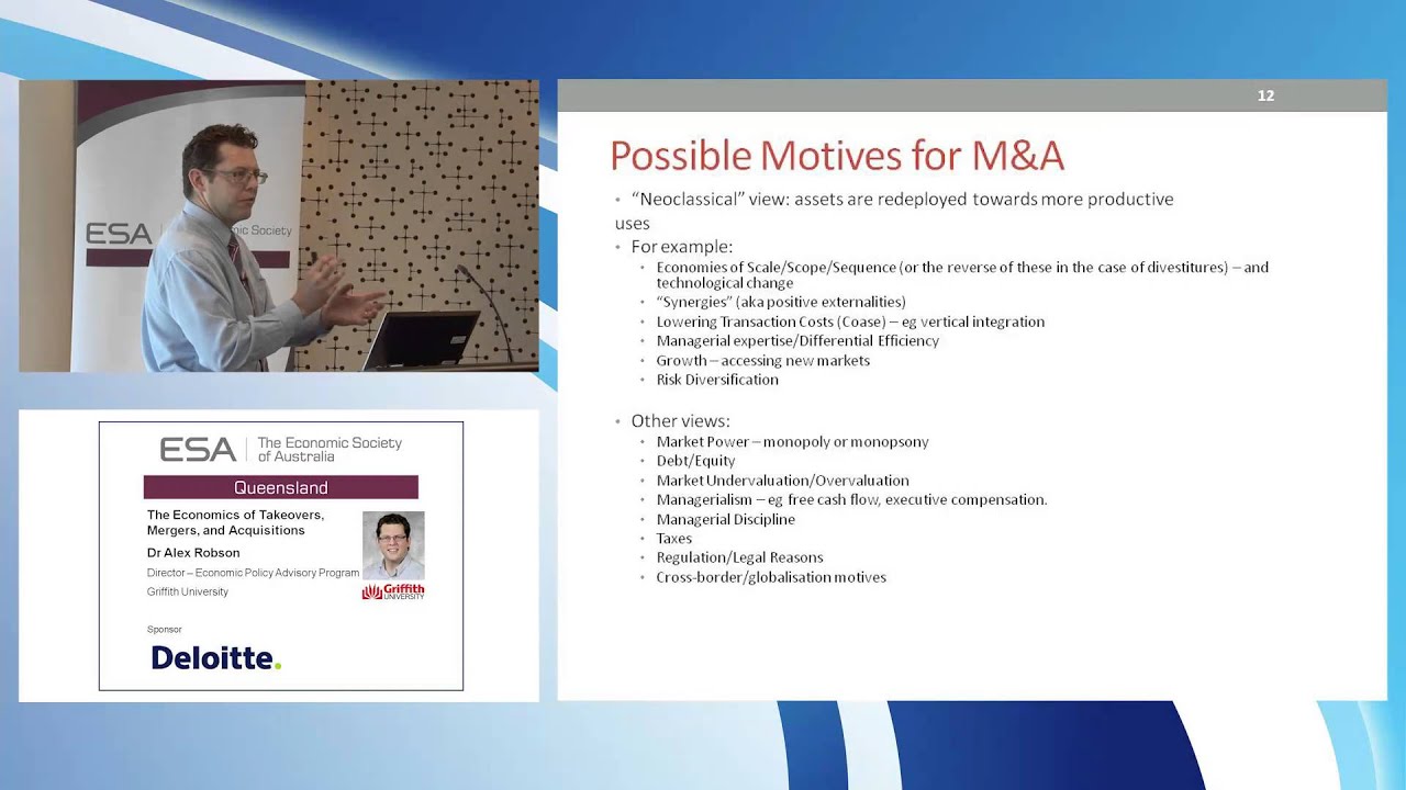 Alex Robson - The Economics of Takeovers, Mergers, and Acquisitions 27/11/2014
