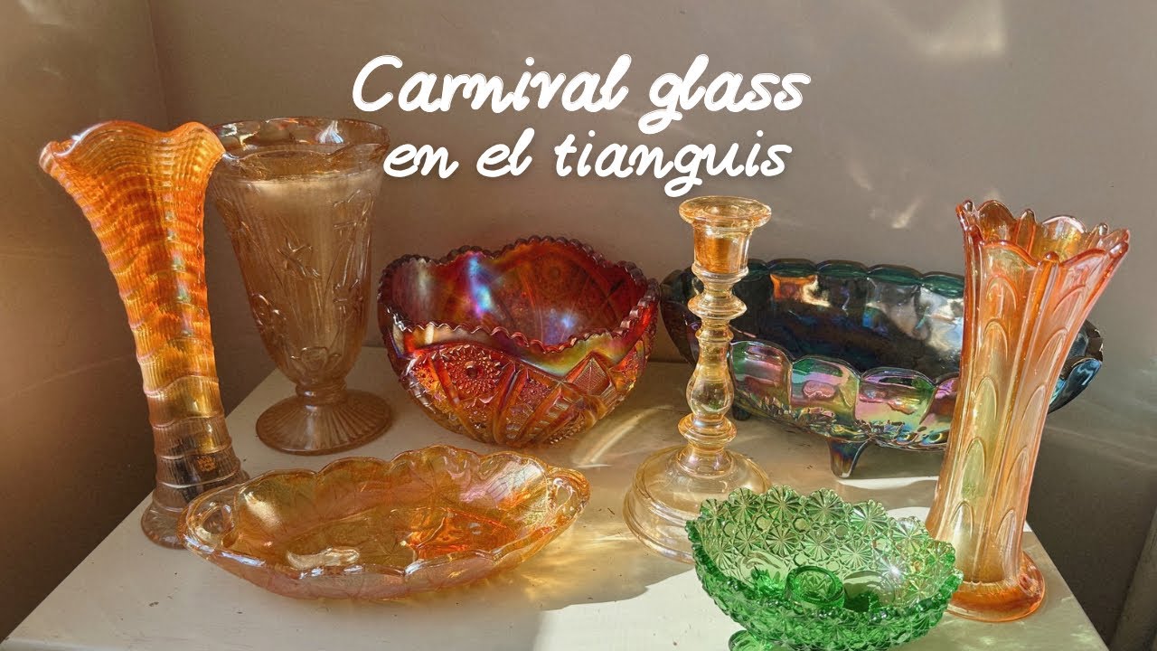 ✨ Encontramos piezas Carnival glass vintage en el tianguis de la Alemán en Tijuana | Nataly Guerrero