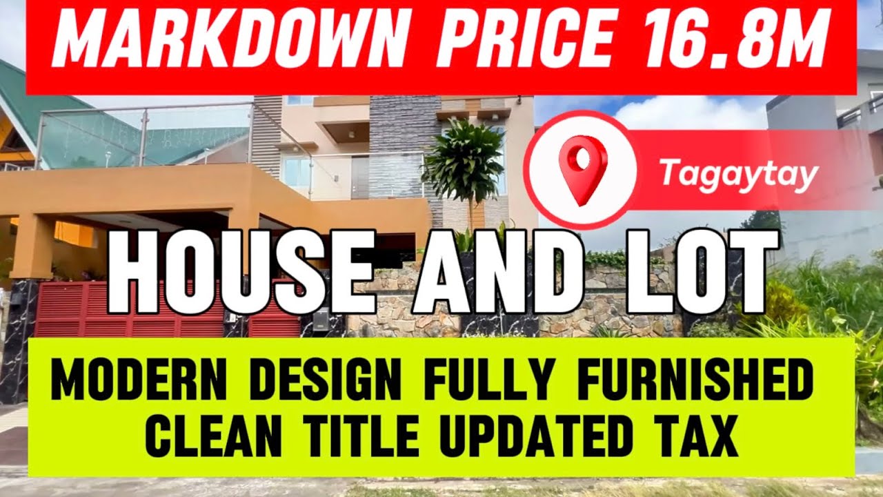 V-A236-26 New video Tagaytay fully furnished modern design house & lot w/ over looking view  