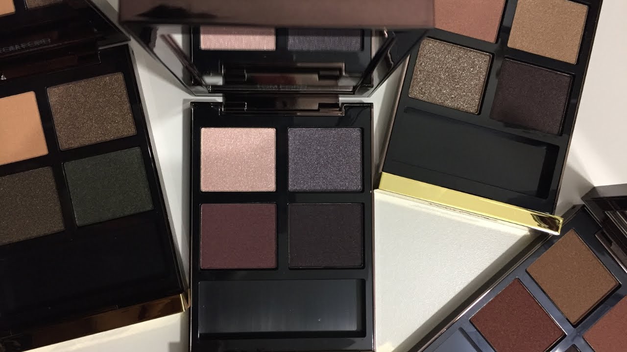 TOM FORD | Velours Kaki, Violet Satine, Rose Topaz, Smoky Quartz | Eye Color Quad Crème Swatches