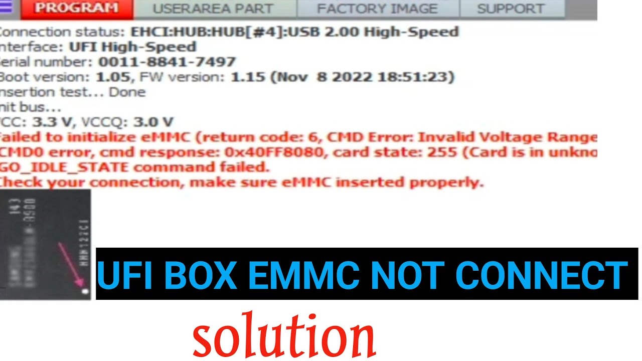 Failed to initialize Emmc return code 6 cmd error invalid voltage range  problem done ✅