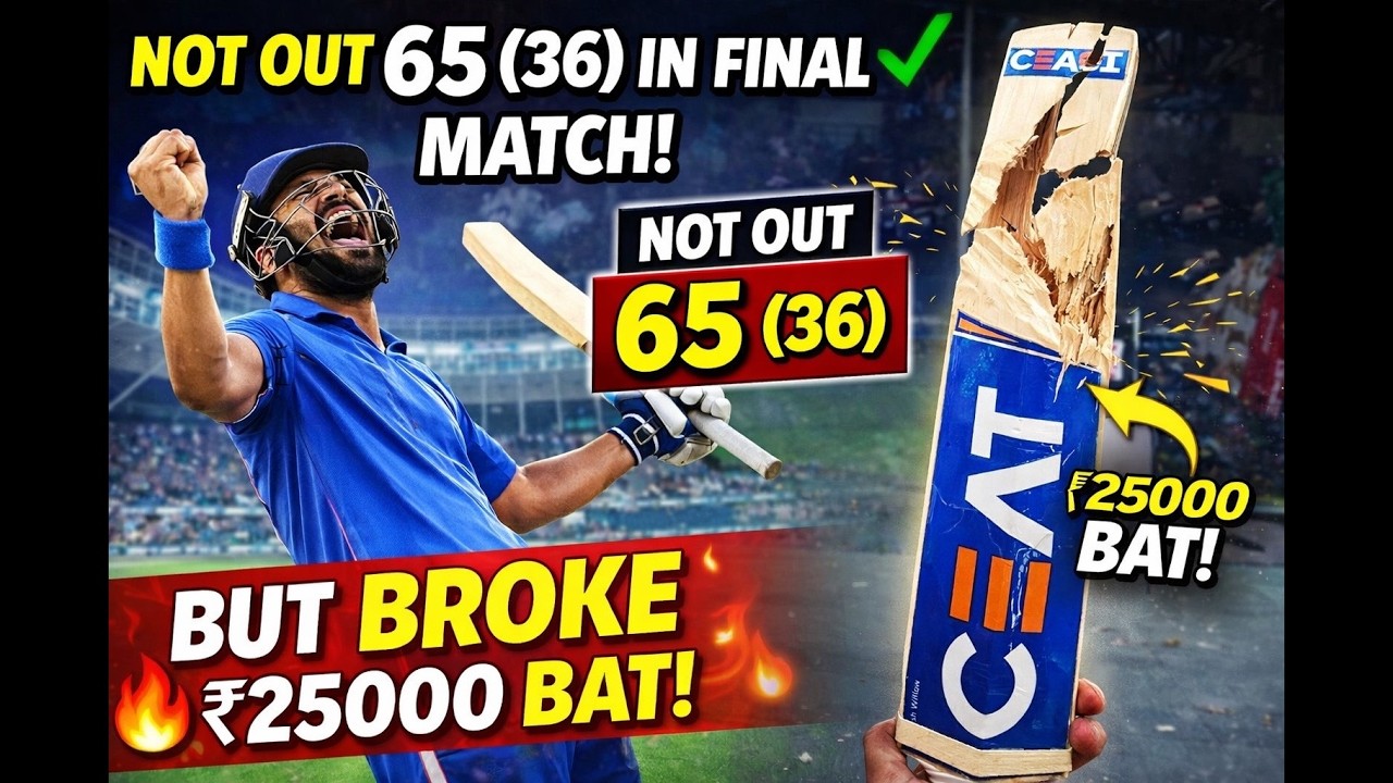 65*(36) in the FINAL 🔥 Match-Winning Knock | Broke My ₹25,000 Bat! 💔🏏