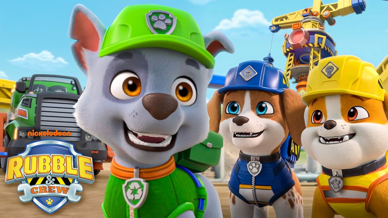 PAW Patrol Rocky Joins Rubble & Crew For the Day! w/ Wheeler, Mix & Charger | Rubble & Crew