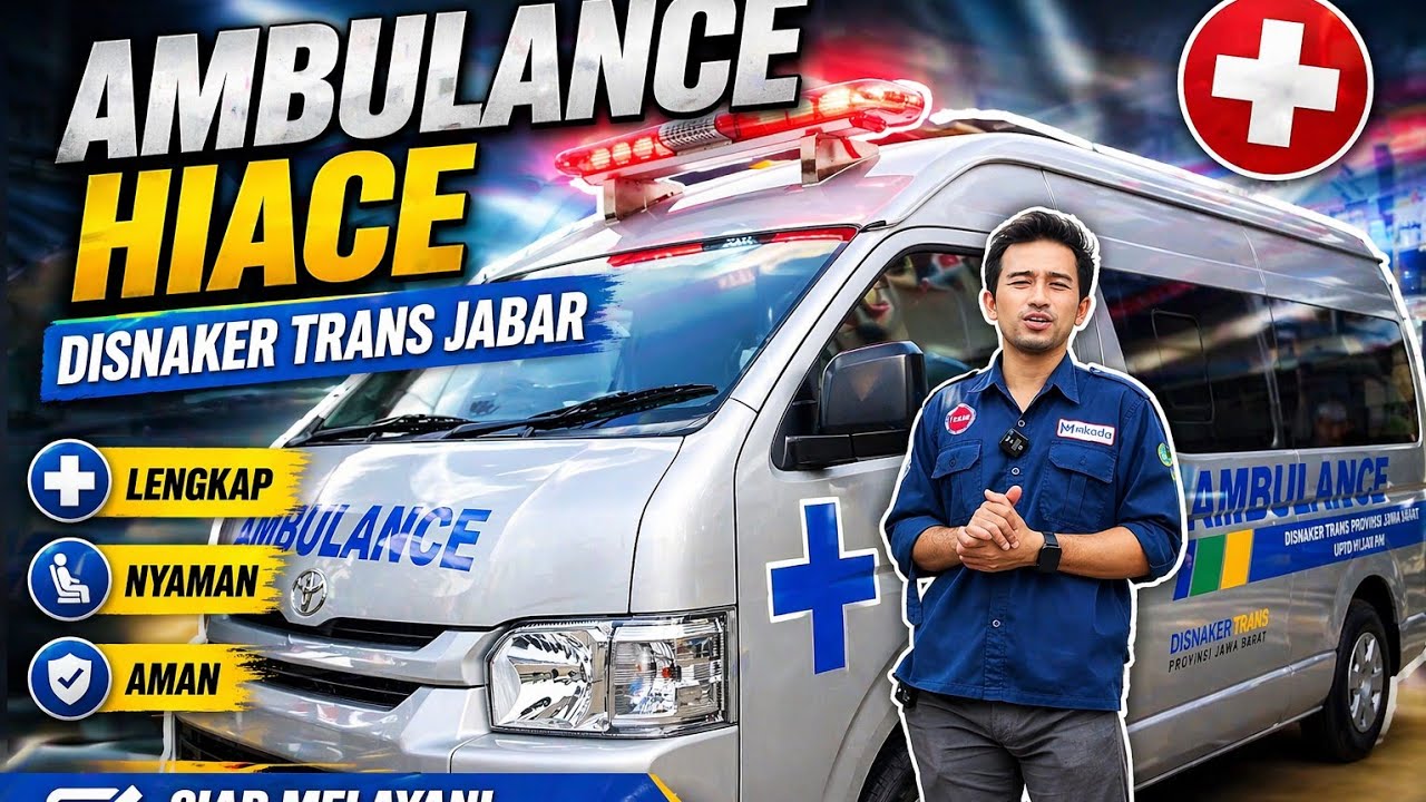 karoseri makada ambulance Hiace Disnaker Trans Jabar