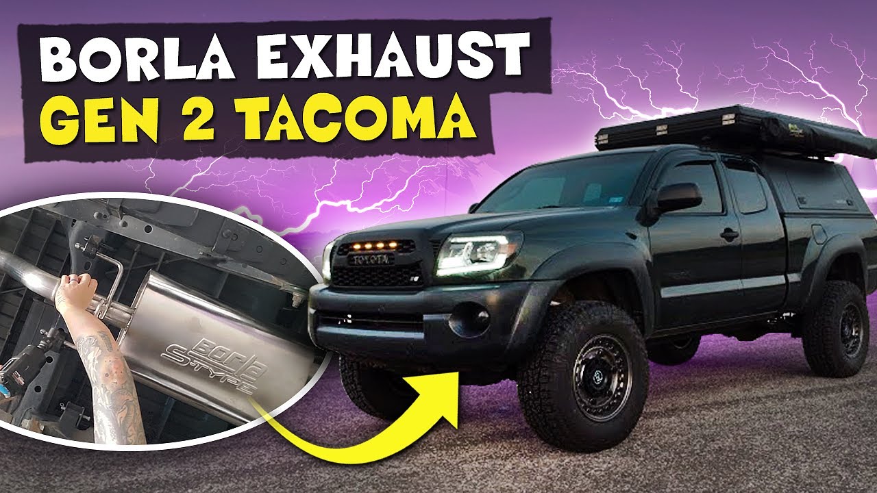 Gen 2 Toyota Tacoma Prerunner -Borla Exhaust Install Before & After - V6 4.0L Automatic Sounds!