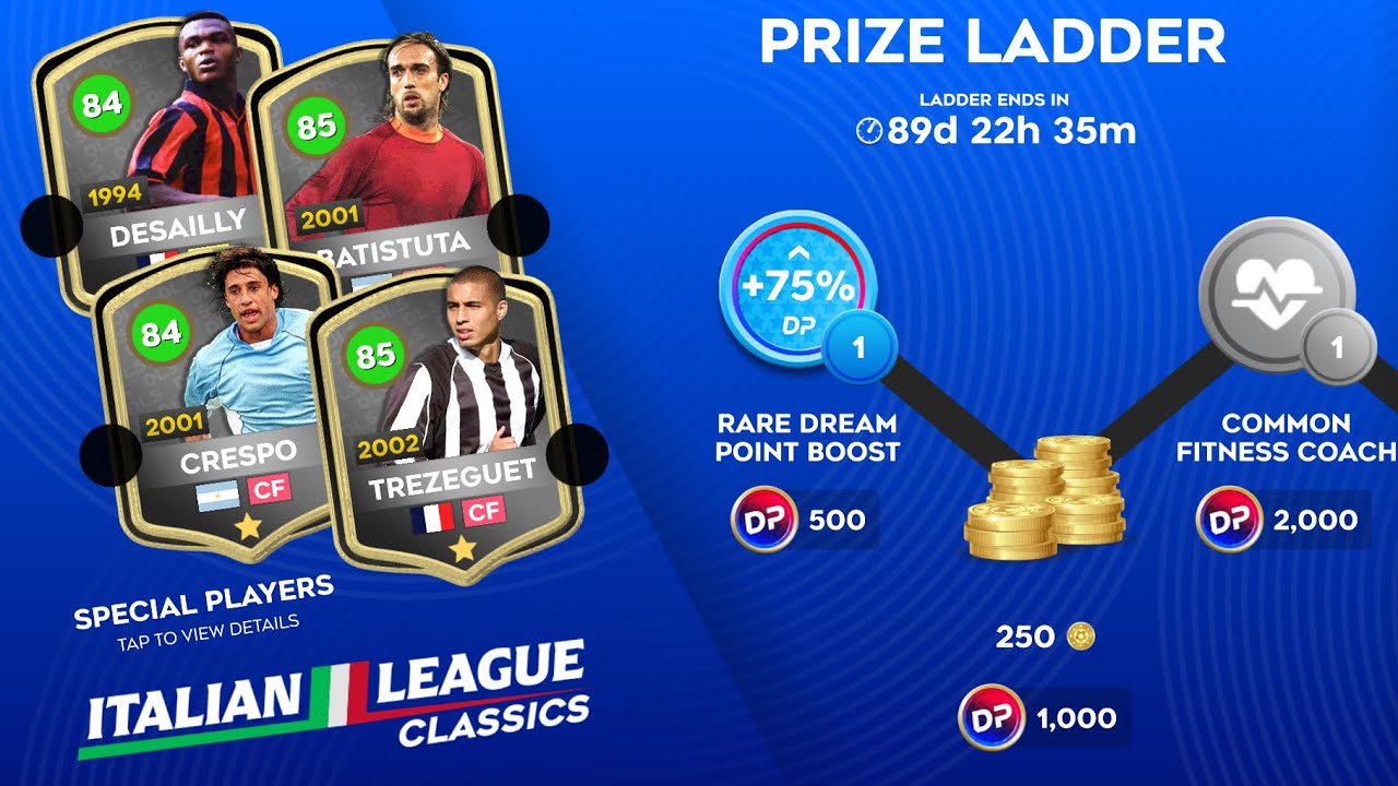 ITALIAN🇮🇹LEAGUE CLASSICS STARTED &bull; PRIZE LADDER | DLS 26