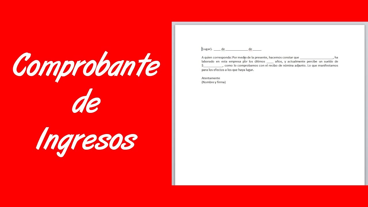 Como hacer un comprobante de ingresos