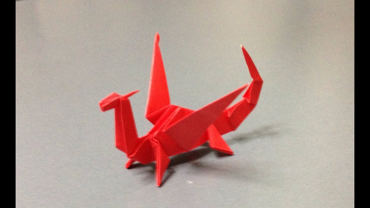 折り紙　立体　ドラゴン　折り方　作り方　How to make an origami dragon