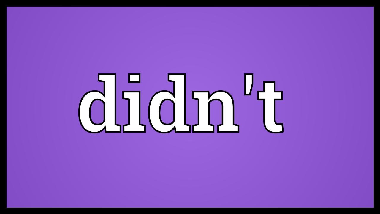 Didn't Meaning