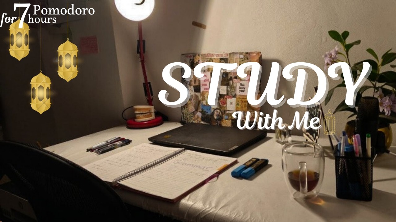 7 Hours INTENSE Study With Me ⏳ (Pomodoro 120/10) | ادرس معي بتركيز لامتحانات شهر 7