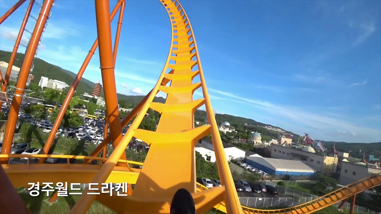 Dive coaster Gyeongju World - Draken Roller coaster(4K)/경주월드 다이브코스터 드라켄 탑승영상 (4K)