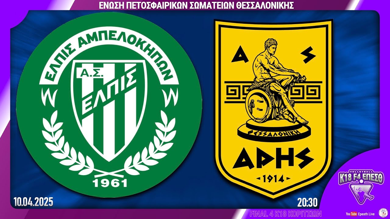 ΕΛΠΙΣ ΑΜΠΕΛΟΚΗΠΩΝ - ΑΡΗΣ |*** 2ος αγ, 3η ημέρα | F4 Τελική φάση Κ18 Κοριτσιών 2024-25 Live streaming