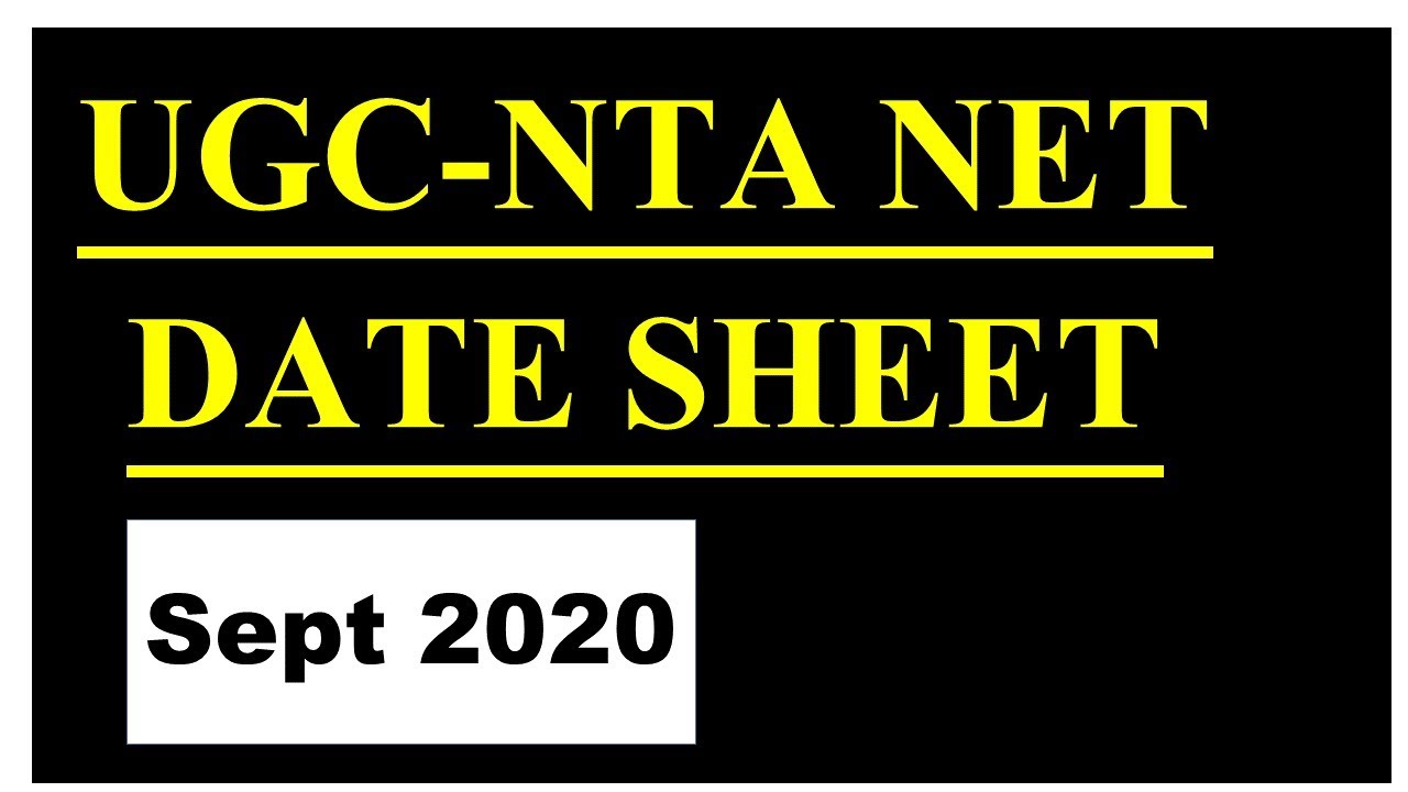 Nta -UGC Net Date Sheet || Sept 2020 || Official Notification