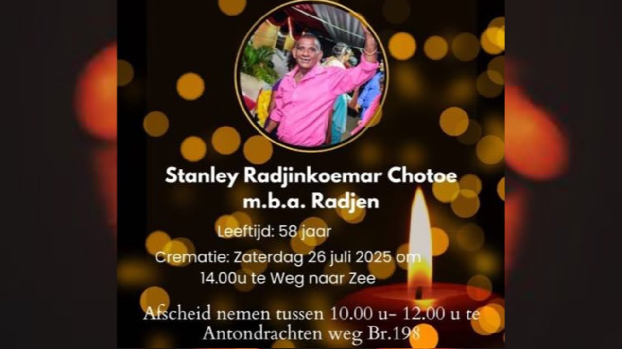 De uitvaartdienst en crematie van Stanley Radjinkoemar Chotoe. M.b.a. Radjen. Zaterdag 26 juli 2025.
