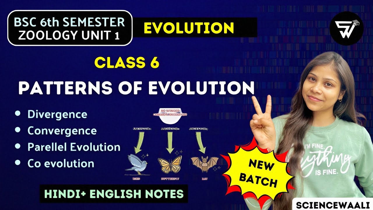 Patterns of Evolution🔥Convergence Divergence Co-Evolution Parallel Evolution|6th Sem. Zoology Unit 1
