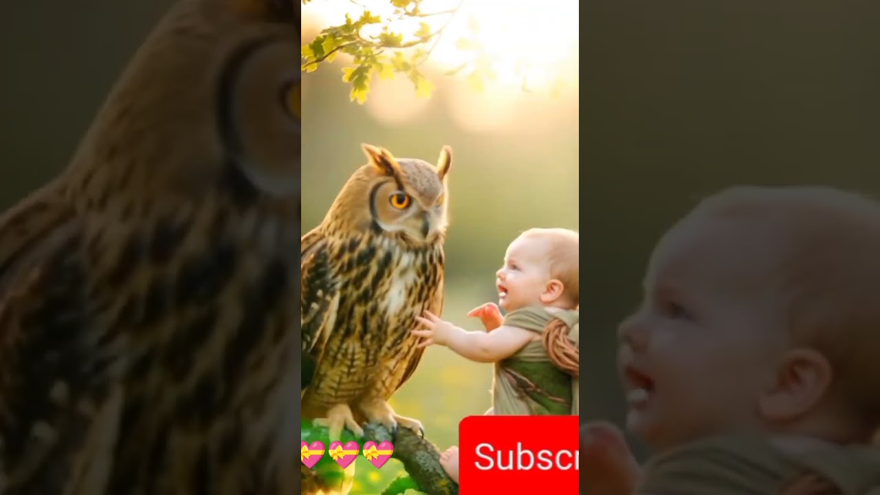 An owl raised her! see this incredible bond to believe it #Shorts #AdoptedByAnimals  #NatureLove