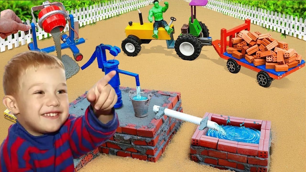 NEW diy tractor making motor water pump science project | Construction Vehicles