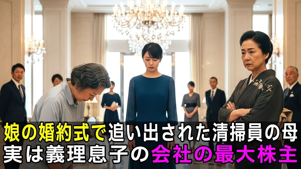 【驚愕】婚約式で「清掃員は帰れ！」と実母を追い出した娘と婿。1年後、母が資産50億のオーナーと知り愕然…「許して」と泣きつくも時すでに遅し【スカッとする話】