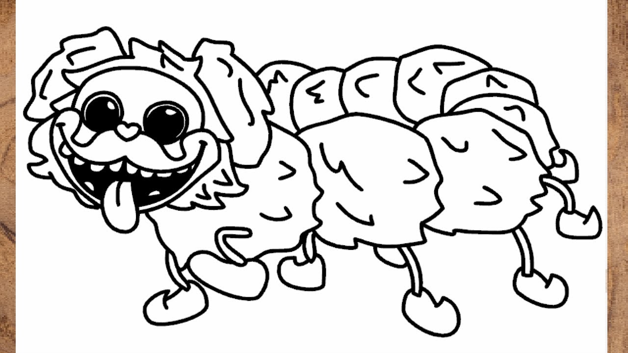 How to draw PJ PUG-A-PILLAR  from Poppy Playtime 2 step by step