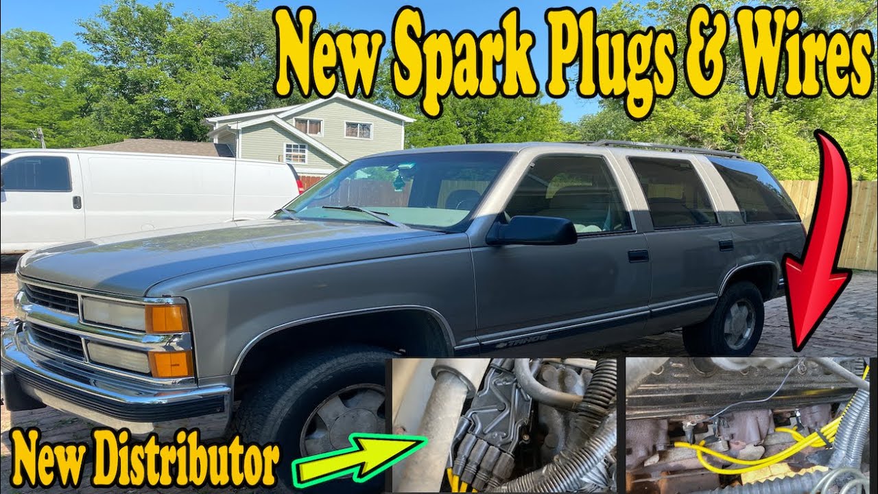 Chevy Tahoe Spark Plugs, Wires, and Distributor replacement  Broken distributor. Simple and easy job