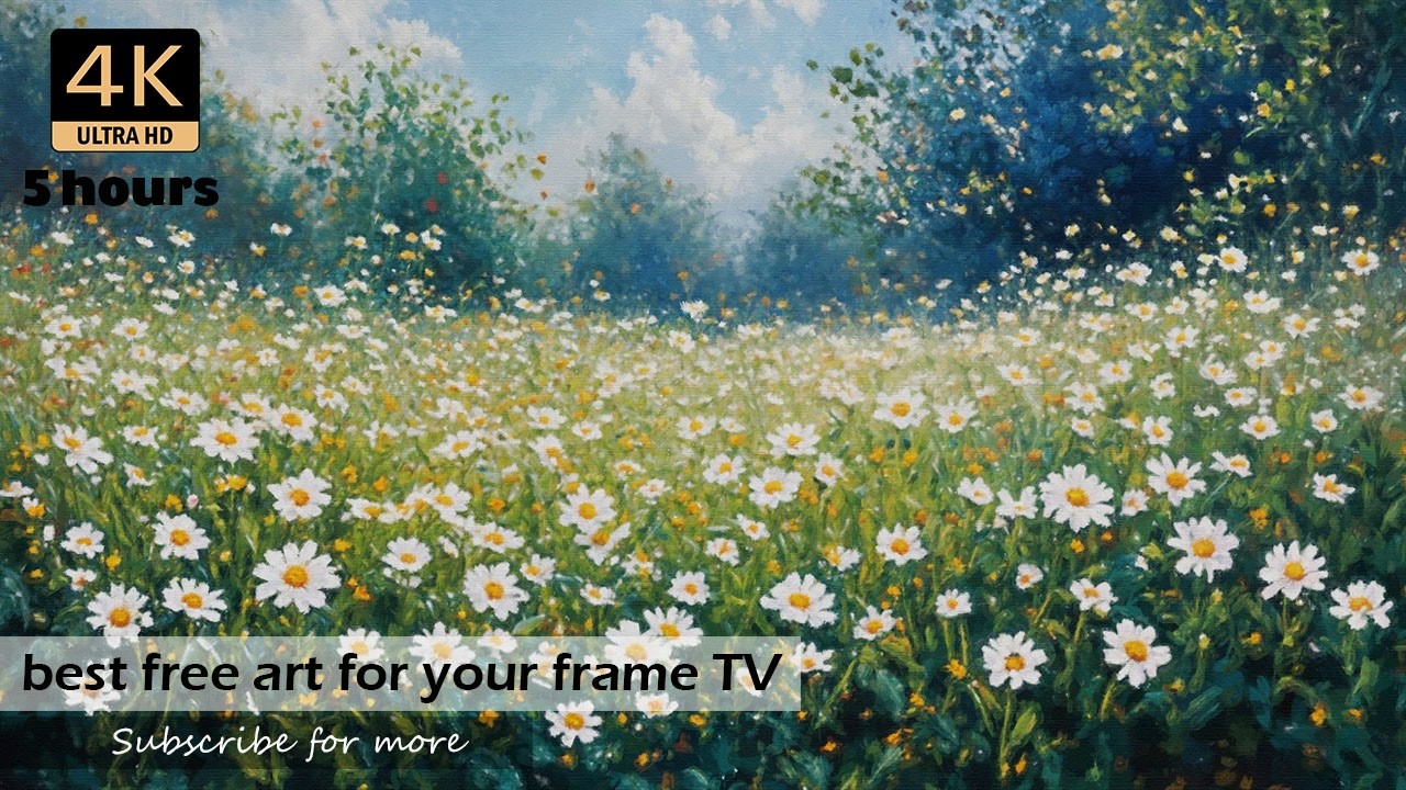 Relaxing Daisy Field in 4K | 5 Hour Frame TV Art Screensaver
