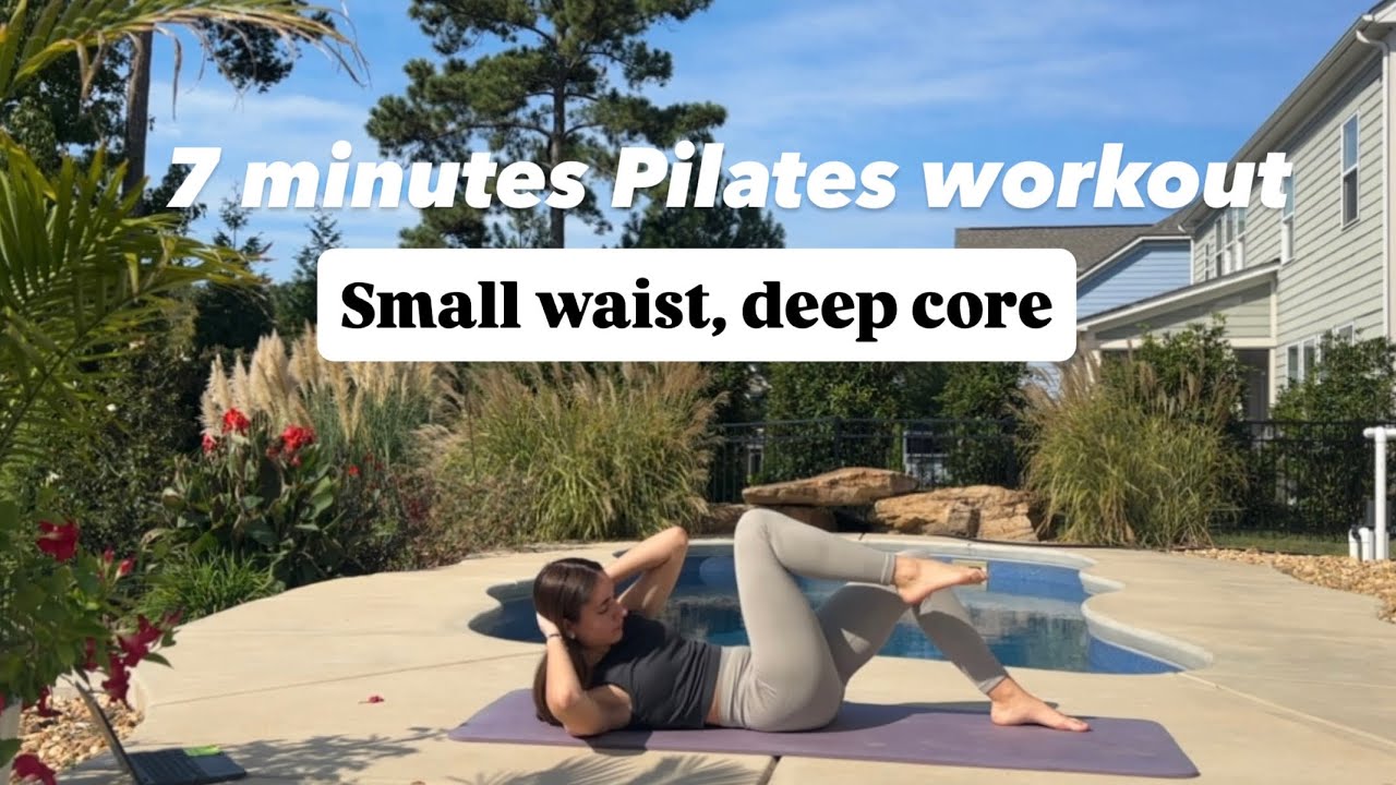 Small waist and deep core Pilates workout| 7 minutes of Pilates for your flat stomach| No equipment 