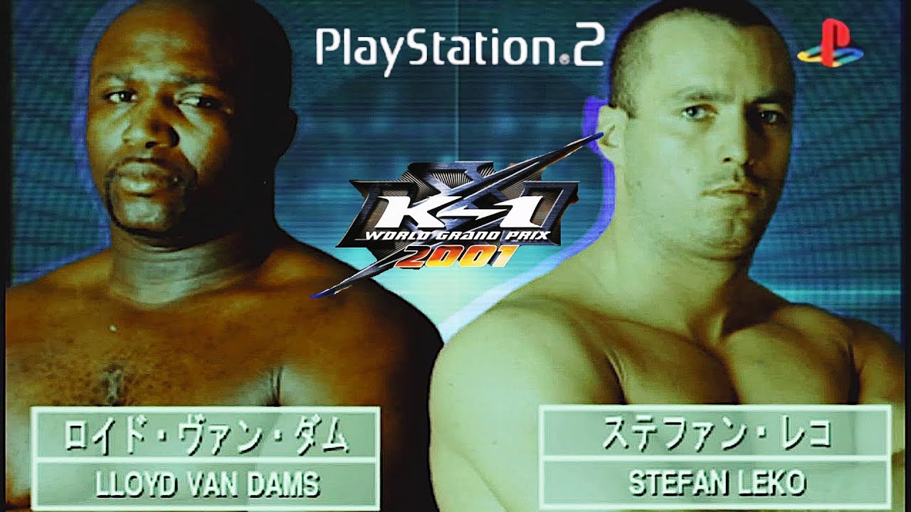 PS2🎮「K-1 WORLD GRAND PRIX 2001」エキシビション戦（COM観戦）ロイド・ヴァンダム選手VSステファン・レコ選手