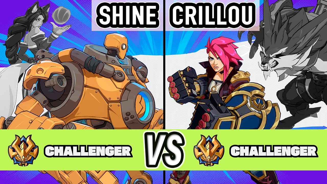 2XKO ▰ Shine (Blitzcrank / Ahri) vs Crillou (Warwick / Vi) ▰ High Level Gameplay