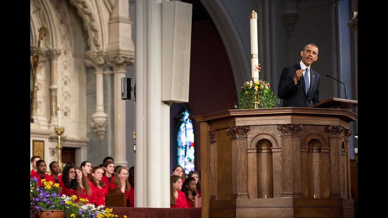 President Obama Speaks at an Interfaith Prayer Service in Boston