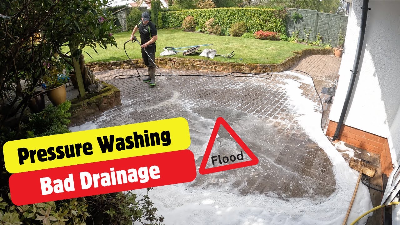Pressure Washing 2 Driveway's, 1 Patio | BAD DRAINAGE