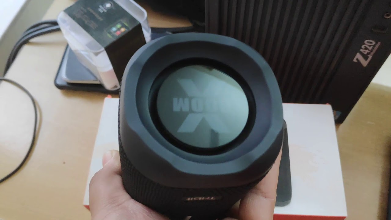 Tribit XBoom passive radiator close-up view