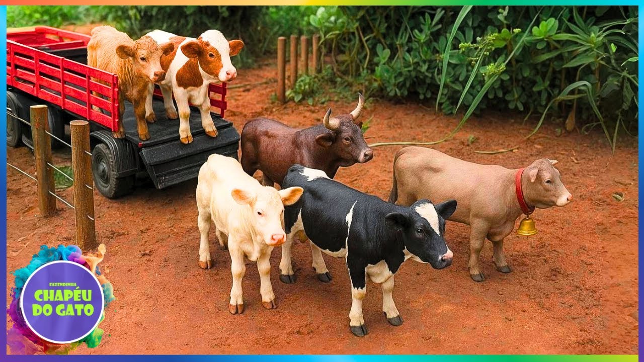 CHEGOU O CAMINHÃO BITREM COM AS VACAS DA FAZENDINHA