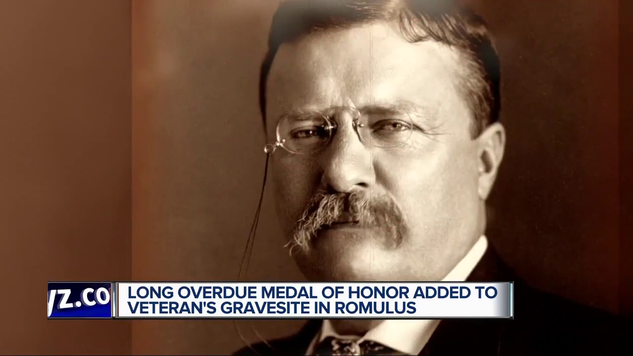 Long overdue medal of honor added to veteran's gravesite in Romulus