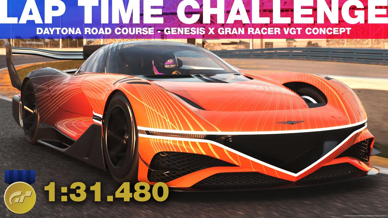 Gran Turismo 7 Lap Time Challenge - Daytona Road Course - Genesis X Gran Racer VGT Concept