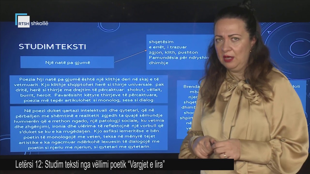 Letërsi 12 - Studim teksti nga vëllimi poetik 