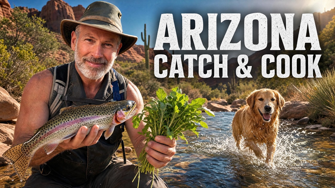 Catch and Cook Trout and Foraging Wild Arugula in Arizona