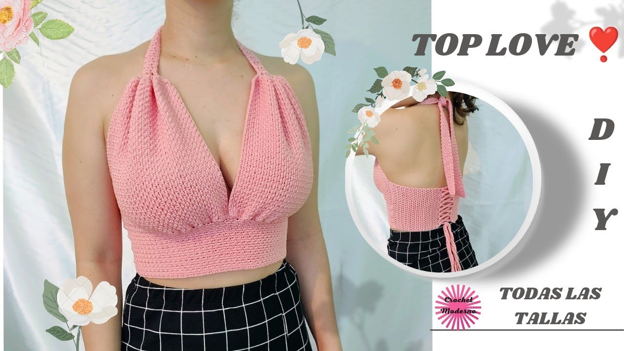 ✨TOP LOVE ❣️ Paso a paso de top tejido a crochet FÁCIL para principiantes 🌸