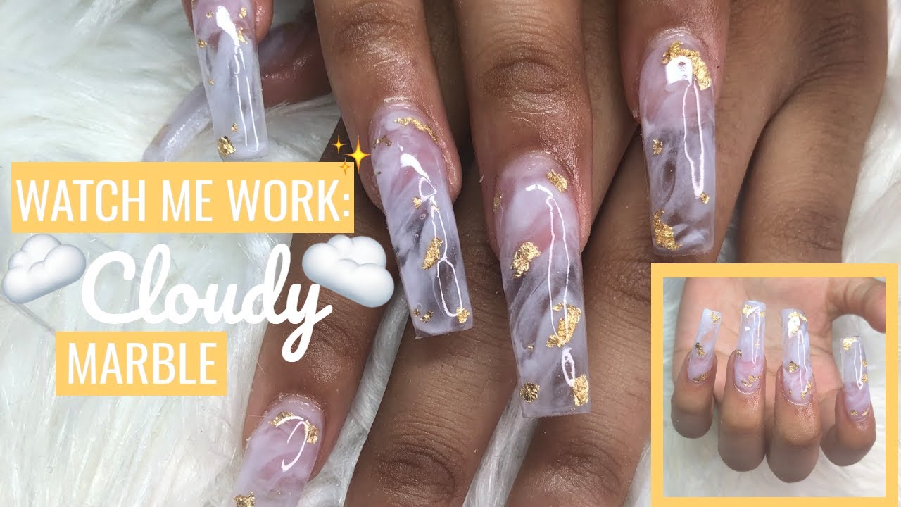 Watch Me Work | Cloudy Marble Nails | Gold Foil | Smokey Marble Nails | Clarissa Ama