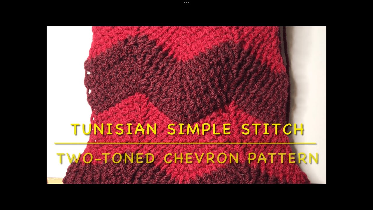Right-handed Tunisian Simple Stitch Two-toned Chevron Crochet Pattern @kellysamigurumi