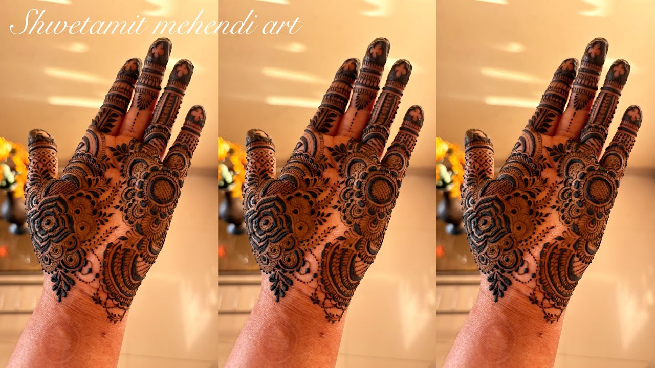 Front hand stylish floral mehendi design tutorial video,Shwetamit mehendi art 