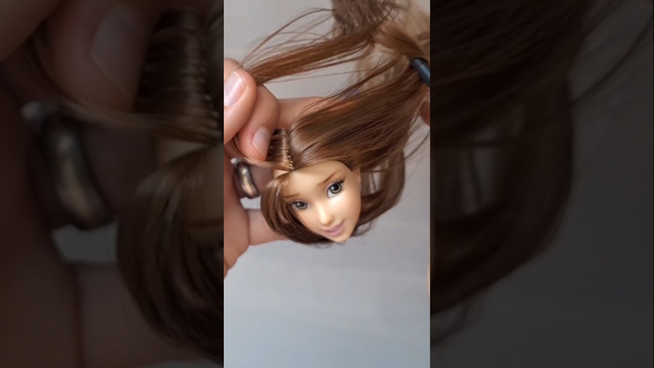 New hair for Belle!  Full video on my channel #DisneyDoll #BelleDoll #Reroot