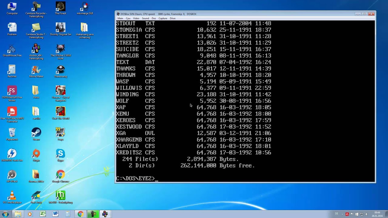 Ein Spiel in Dosbox starten